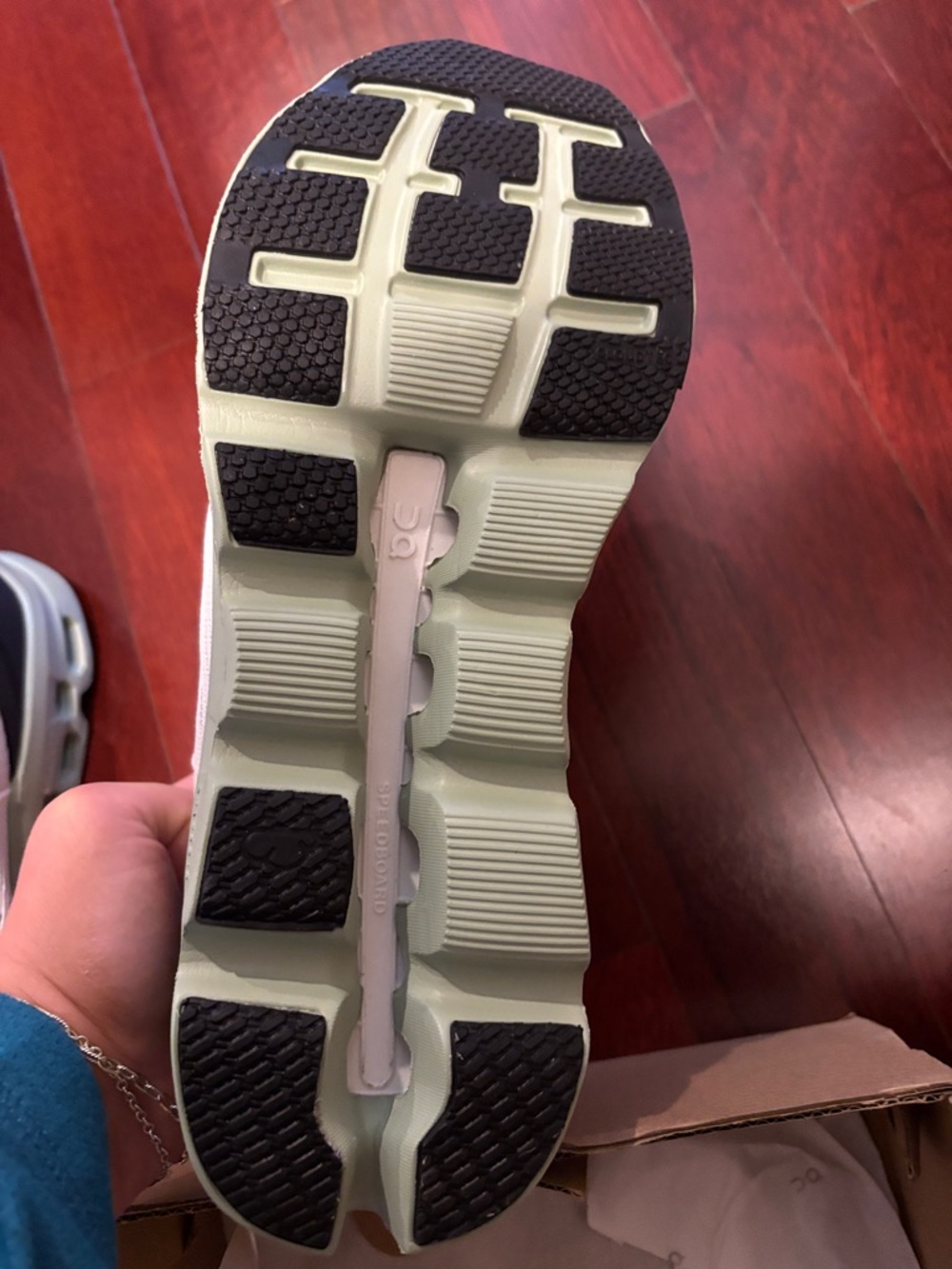 On Running White, Black and Mint Performance Running Shoe - Picture 4 of 5